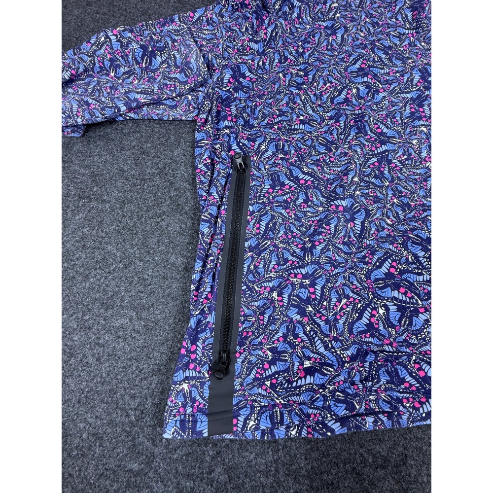 Greyson Hoodie Mens XXL Blue Butterfly‎ Print Performance Side Zip Pullover - Picture 7 of 10